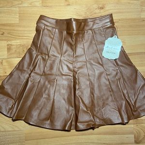 brown leather skirt from altard state